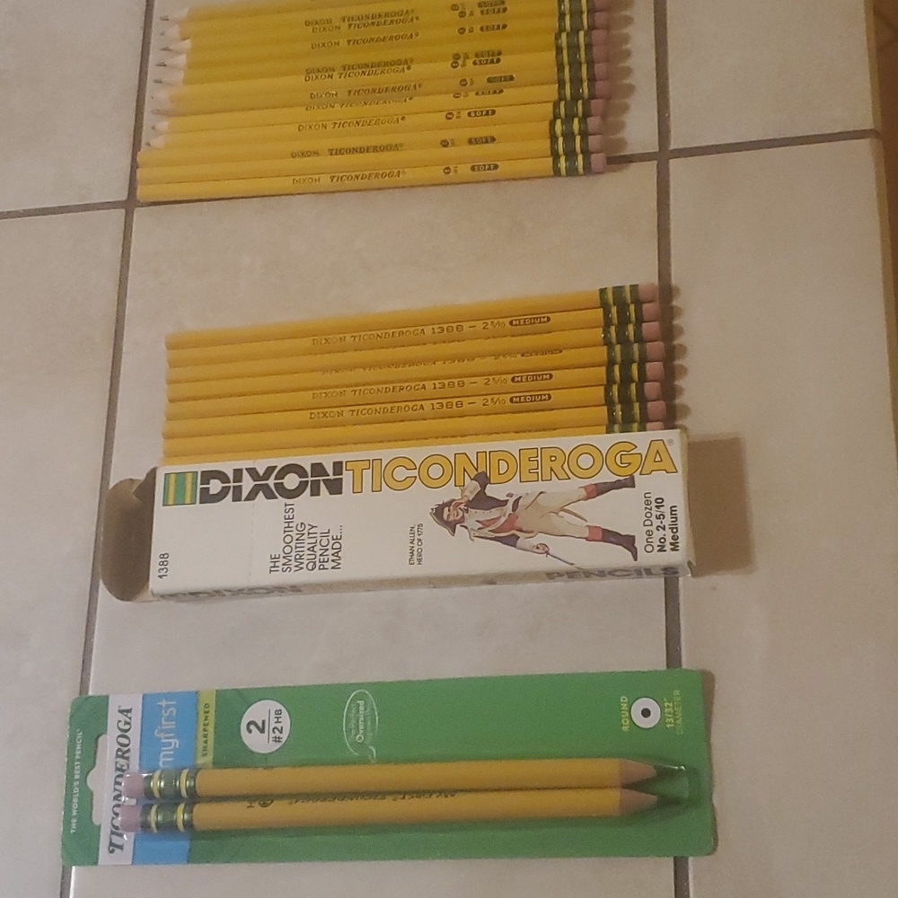 Lot of 22 New Ticonderoga Pencils Various Sizes